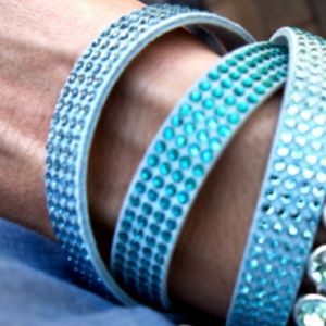 Touchstone by Swarovski Tri-Wrap Bracelet Aqua